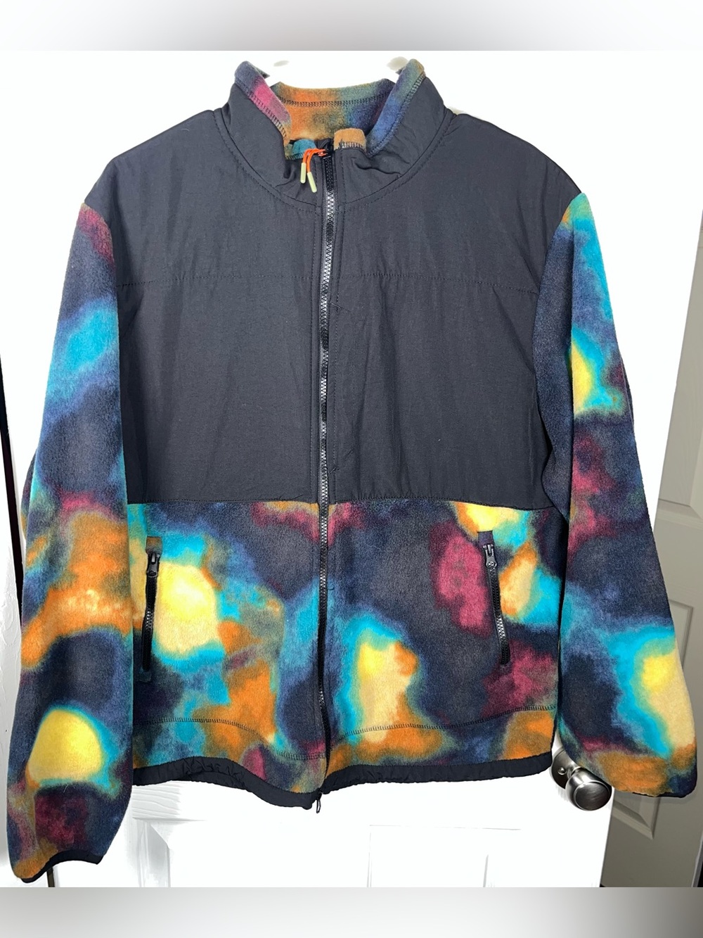 Ozark Trail Mixed Media Fleece Jacket Men's Size Large Blackened Multicolor